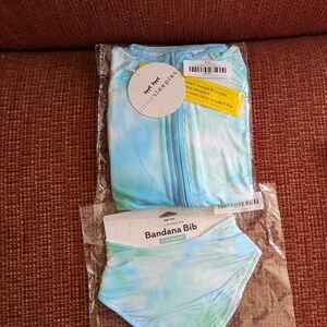Little Sleepies Tie-Dye Baby Onesie and Bandana Bib Set